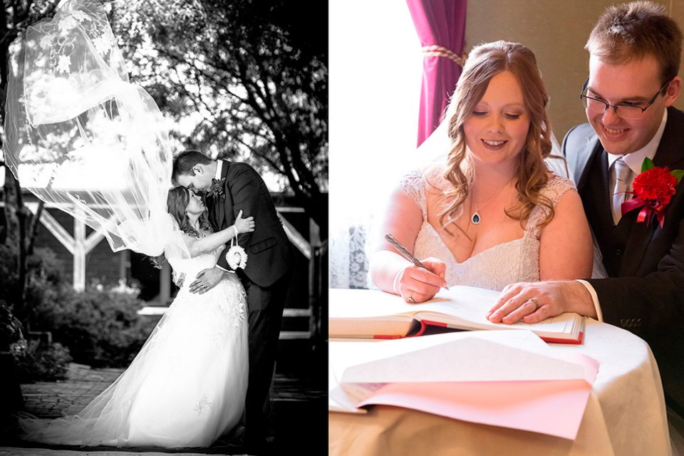 groom-bride-kissing-dress-signing-infocus-photography